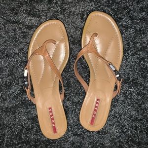 LIGHTLY USED Prada 1/2 Inch Heeled Sandals
